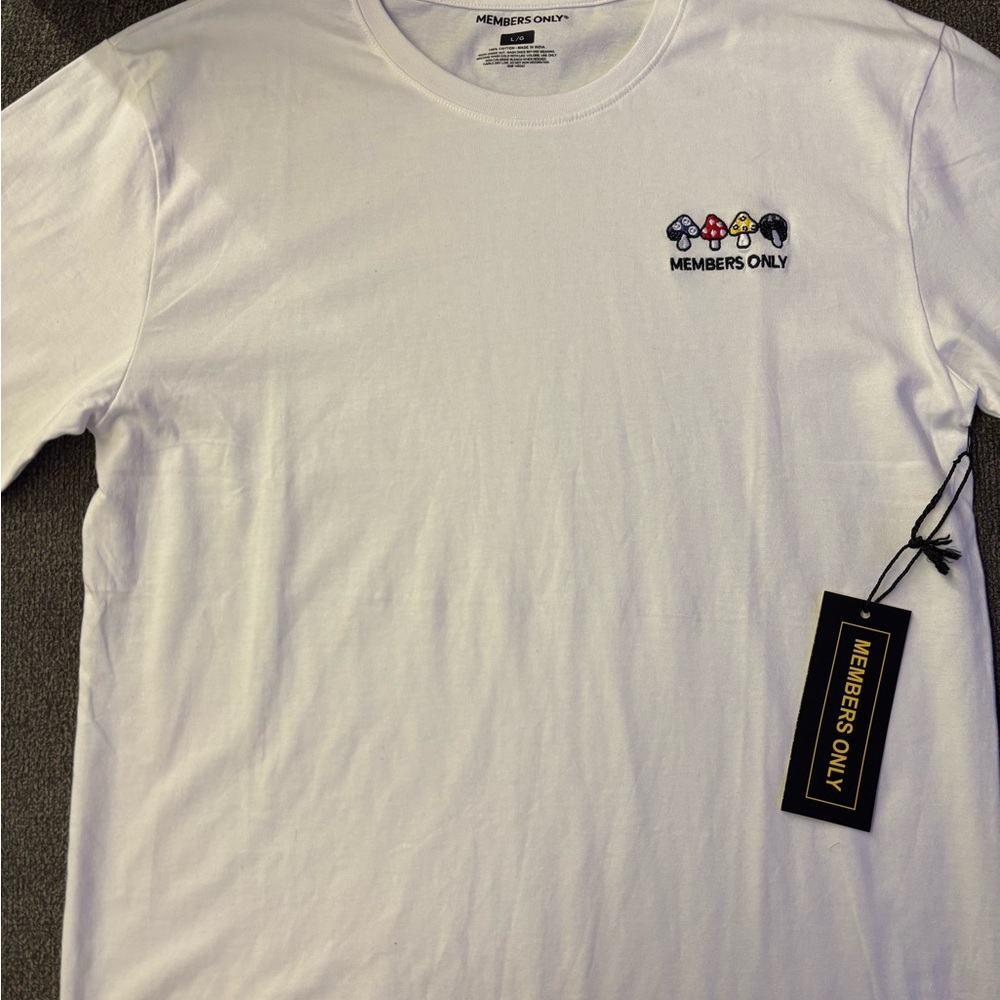 Members Only White Graphic T-Shirt for Men